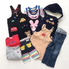 ミキハウス まとめ売り オーバーオール トップス ボアベスト 10点 クマ刺繍