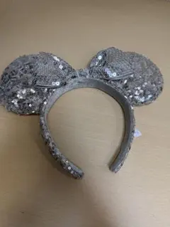 シルバー ミッキー耳カチューシャ