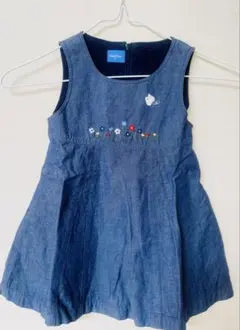 ファミリア　ソフトデニム生地　ジャンパースカート　ワンピース　90㎝