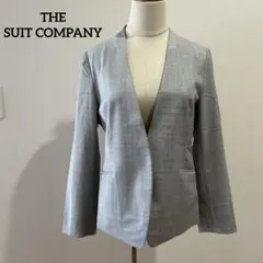 【ザ・スーツカンパニー】ノーカラージャケット グレー L パイピング 美品のサムネイル
