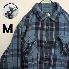 US古着 フランネルシャツ THE NORTH FACE ネイビー M