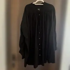 スタジオクリップ　ダブルフロント 刺繍ブラウスチュニック　黒