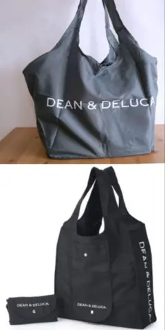 DEAN & DELUCA レジかごバッグ グレー　ショッピングバッグ　黒　2点のサムネイル