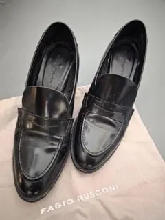 FABIO RUSCONI ブラックレザー ローファー