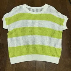 レディース　トップス　ブラウス　ニット　メッシュニット　透かし編み　半袖