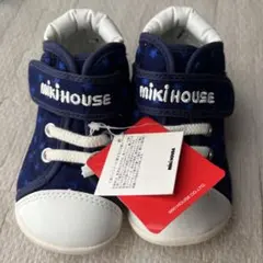【タグ付き新品未使用】ミキハウス　キャンバスシューズ　ネイビー　星柄　13cm