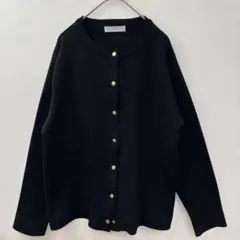 anyFAM ブラック ボタン付きニットカーディガン オンワード樫山　FREE