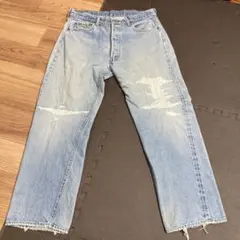 70s levis501 66後期リペア加工 ストレートデニム