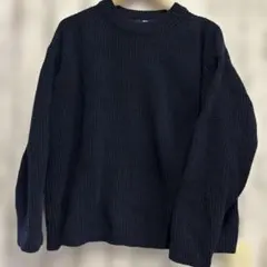ユニクロ　ウォッシャブルソフトニットクルーセーター　ネイビー　XL