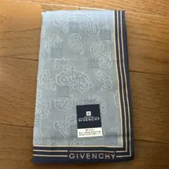 GIVENCHY ペイズリー柄 ハンカチ ブルーグレー