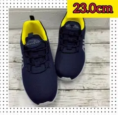 23.0cm★新品 レディーススニーカー☆ スリッポン メッシュ エアー 紺色