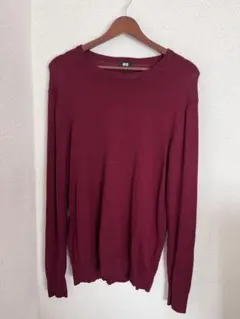 UNIQLO 長袖ニット ボルドー