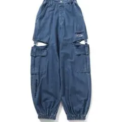 ALGYサイドスリットカーゴパンツ デニムブルー　150