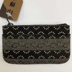 甲州印伝 小銭入れ【瓜唐草柄 黒×白漆】鹿革 小物入れ 印傳屋 入学祝 新品