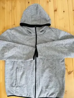 UNIQLO ブロックテック フリースパーカー XLグレー ブラック