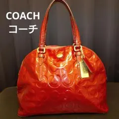 COACH コーチ エナメルバッグ ワインレッド