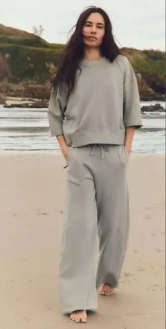 〈 新品タグあり 〉ZARA ザラ ウォッシュ加工入りパンツ カーキ S