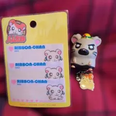 (平成レトロ)リボンちゃん ネームラベル 3枚入り　指人形、キーホルダーセット