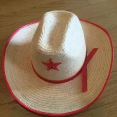 ⑤ウエスタンストローハット☆子供用赤