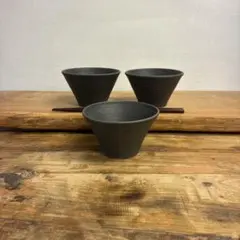 新品　陶器　陶芸作家　角底小鉢3個　347