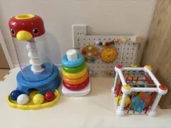 ベビー玩具まとめ売り0〜1歳おすすめ くるくるチャイムビジーボードゆらりんタワー