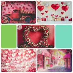 背景布【ハートQ】サンプル　ペット撮影用ブース　タペストリー　バレンタインデー