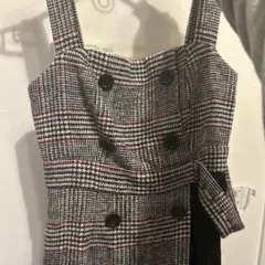 チェック柄キャミソールロングワンピース