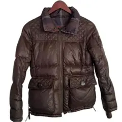 ダウンジャケット ブラウン キルティング 切替 中綿ジャケット 冬アウター