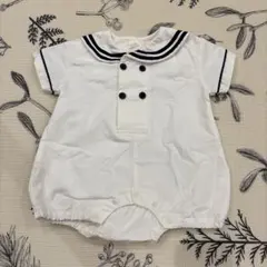 cottoli セーラー襟ロンパース ホワイト