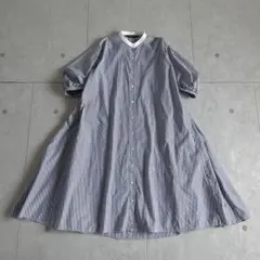 CRESCENT シャツワンピース チュニック 羽織り 刺繍 ストライプ - メルカリ