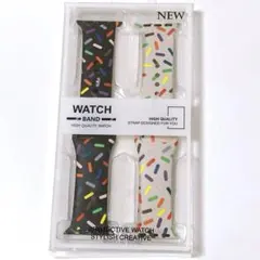 2個 アップルウォッチ バンド ベルト レインボー 38/40/41mm