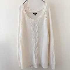 APT.9 【XL】ケーブルニット セーター ホワイト レディース 大きいサイズ