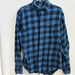 CH. BASSETTE CO. 青黒チェック長袖シャツ M