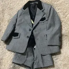 フォーマルスーツ チェック柄 95㎝　ベスト付き