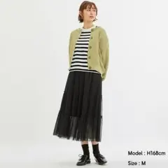 【新品未使用】チュールティアードミディスカート