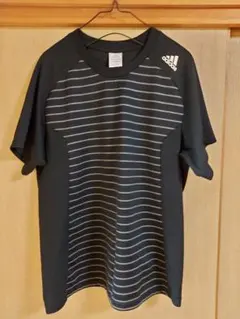 【美品】アディダス　adidas　スポーツウエア　メンズ　黒　Tシャツ　シャツ