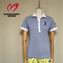 マスターバニーエディション◇ストライプ ゴルフ 半袖ポロシャツ サイズ0