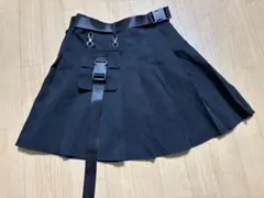 pumpkin port 黒プリーツスカート ベルト付き　韓国　地雷