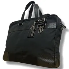 コーチ　ビジネスバッグ　2way　シグネチャー　A4収納可　ナイロン　ブラック