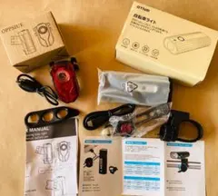 【おまとめ売り大特価☆超お買い得！】自転車ライト＆テールランプ３点セットのサムネイル