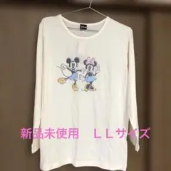 ディズニーパジャマ長袖Tシャツ ミッキーミニーＬＬサイズ白 新品未使用