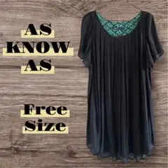 AS KNOW AS アズノウアズ ブラック チュニック フリーサイズ