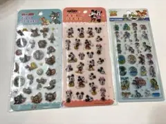 ミッキーミニー、トイストーリー、トムとジェリー、プクプクシール3セット
