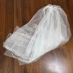 ウェディングベール 花とビーズ刺繍