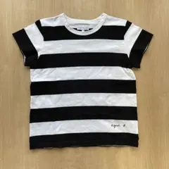 agnes b.Tシャツ ボーダー 日本製 黒 白 レディース M