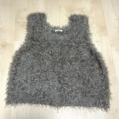 studioCLIP フサフサヤーンベスト グレージュ ベスト