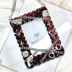 W890 ホイップデコ 硬質トレカケース 赤 黒 鎖 羽 薔薇 銃 手錠 ハート