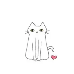 【1021】【白猫の絵】オリジナル手描きアナログイラスト原画　自作創作アート作品