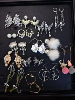 クリスタルパールピアス レディースアクセサリー