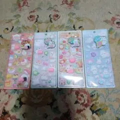【新品・正規品】クーリア　肉球おしりシール食べ物ハムスターうさぎセット 4枚